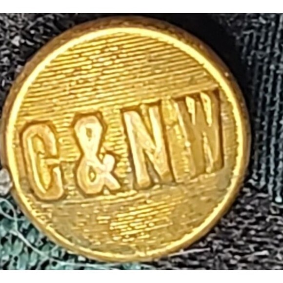 Vintage C&NW Brass Uniform Buttons Set of 3 Chicago North Western Railway - Picture 4 of 6